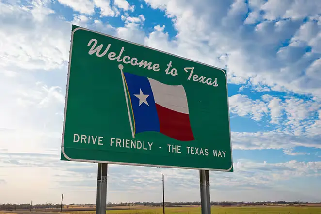 Welcome to Texas traffic sign